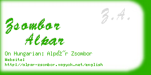 zsombor alpar business card